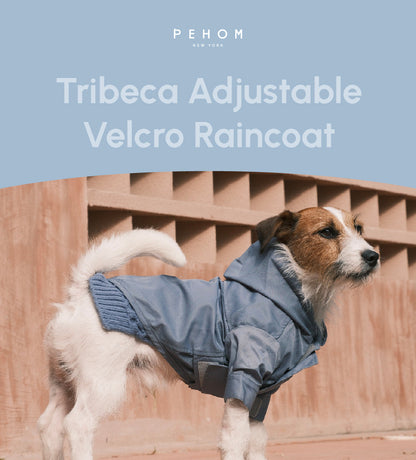 Tribeca adjustable velcro raincoat - Light Blue