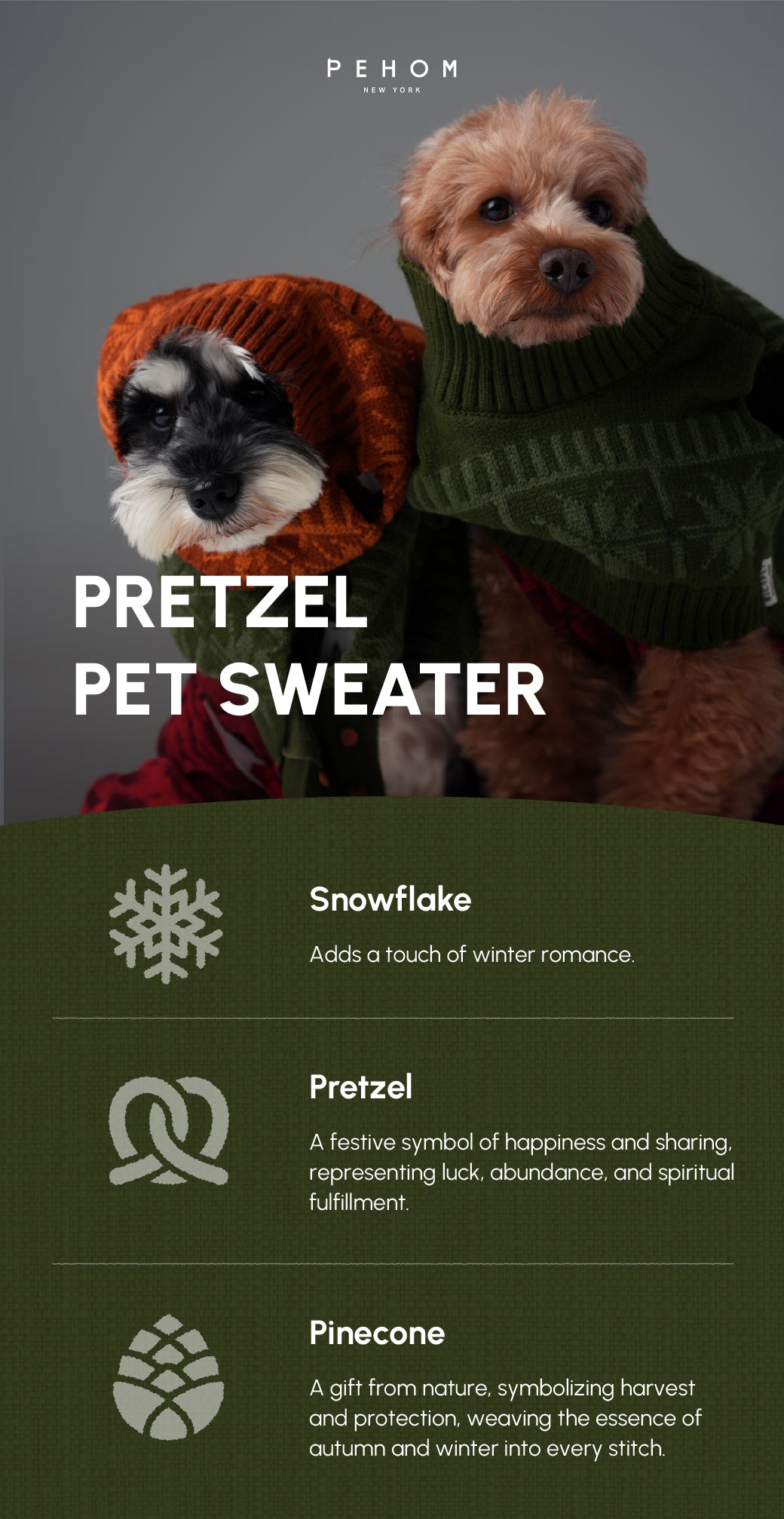 Pretzel Pet Sweater - Olive Green