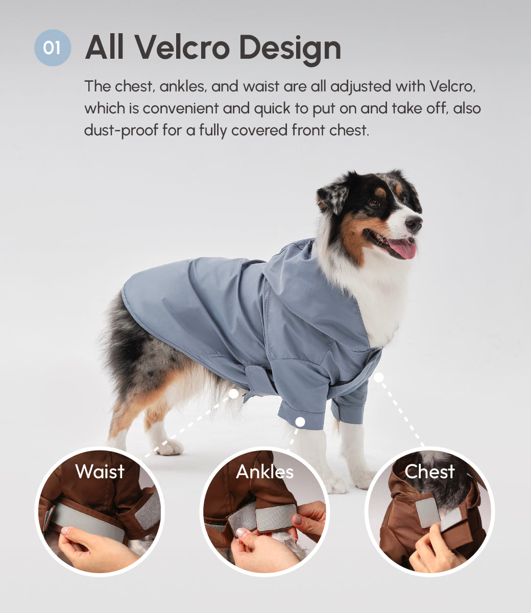 Tribeca adjustable velcro raincoat - Light Blue
