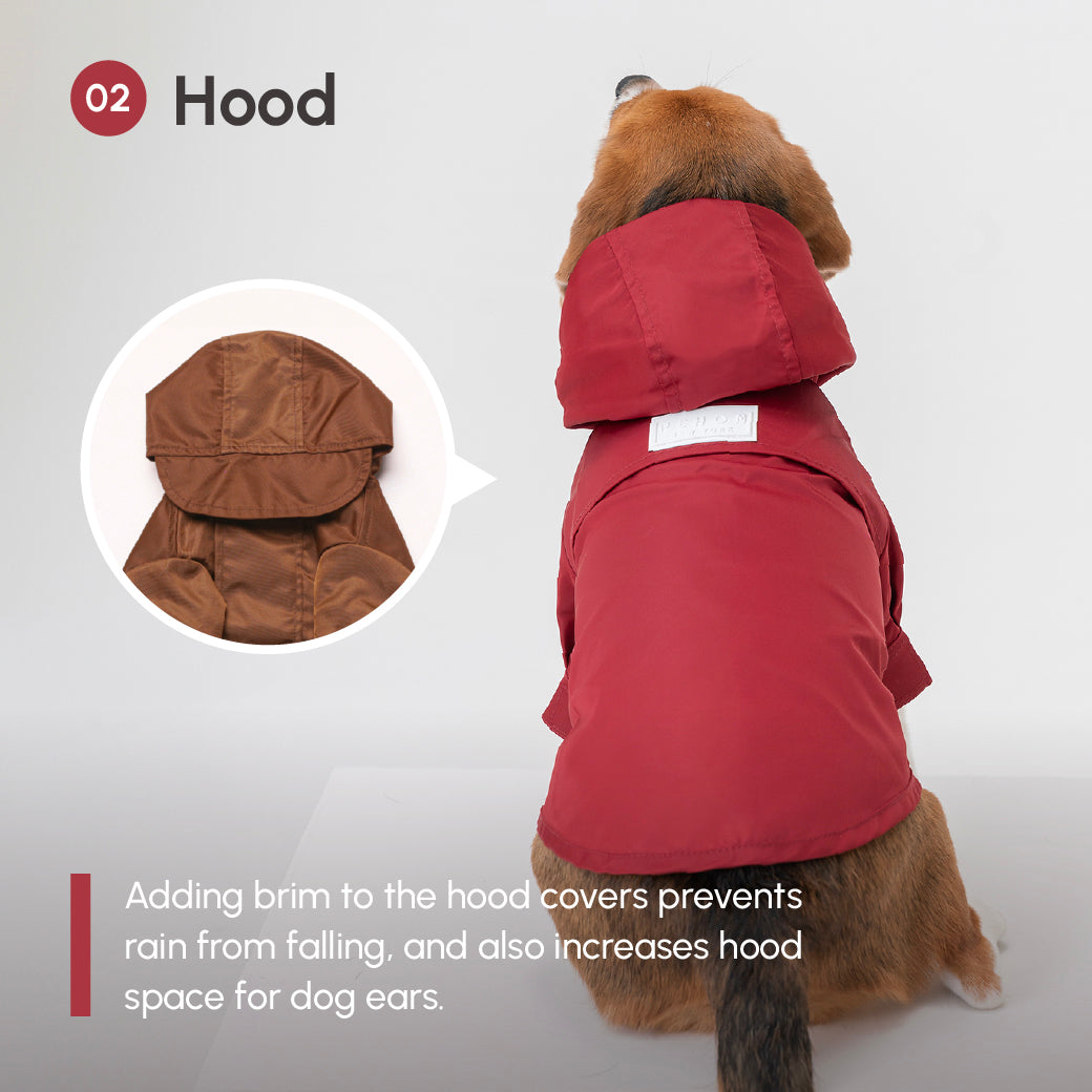 Tribeca adjustable velcro raincoat -  Burgundy