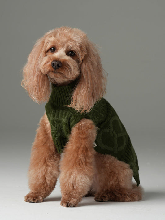 Pretzel Pet Sweater - Olive Green