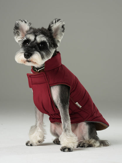 Reversible Dog Vest Jacket -  Red Brown