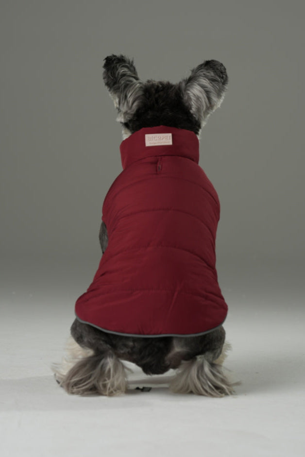 Reversible Dog Vest Jacket -  Red Brown