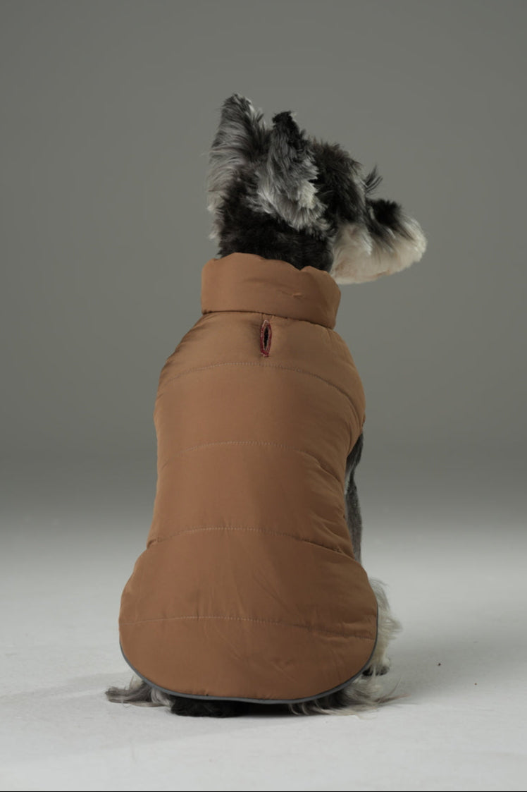Reversible Dog Vest Jacket -  Red Brown
